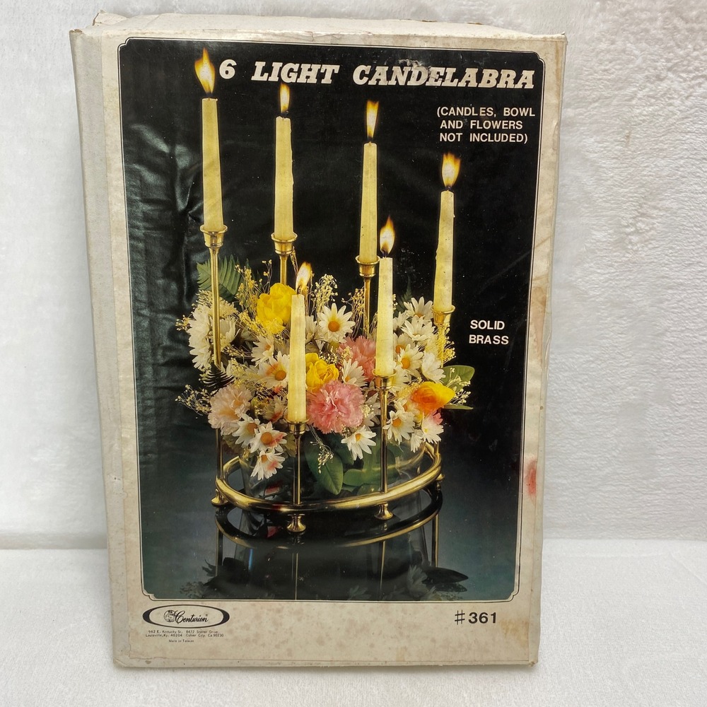 VTG Centurion 6-Light Candelabra #361 Solid Brass Table Centerpiece‎ Holiday